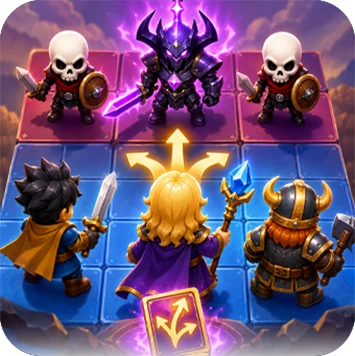 Turn-based tactical raid with heroes fighting monsters in a dungeon